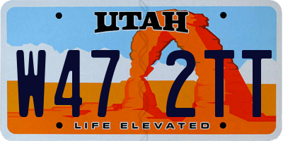 UT license plate W472TT