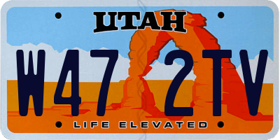UT license plate W472TV