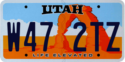 UT license plate W472TZ
