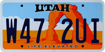 UT license plate W472UI