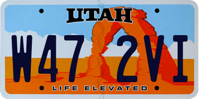 UT license plate W472VI