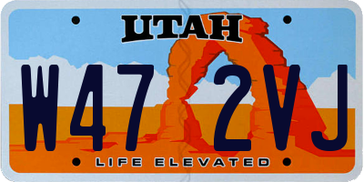 UT license plate W472VJ