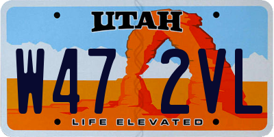 UT license plate W472VL