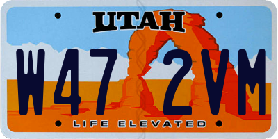 UT license plate W472VM