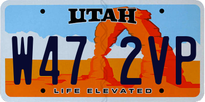 UT license plate W472VP