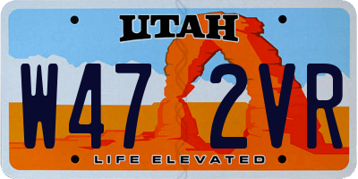 UT license plate W472VR