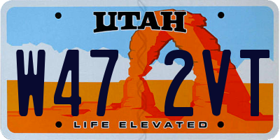 UT license plate W472VT