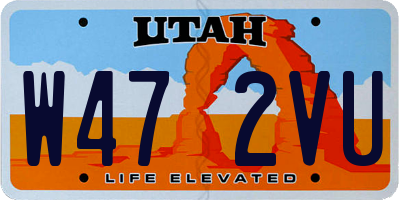 UT license plate W472VU