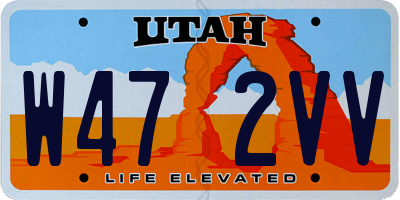 UT license plate W472VV