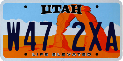 UT license plate W472XA
