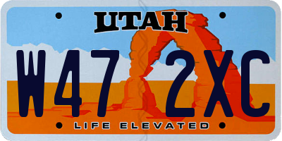 UT license plate W472XC