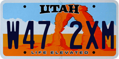 UT license plate W472XM