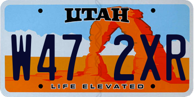 UT license plate W472XR