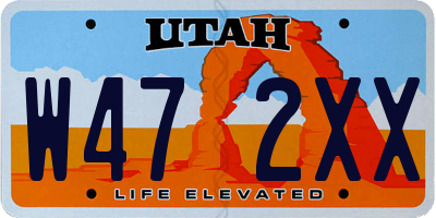 UT license plate W472XX
