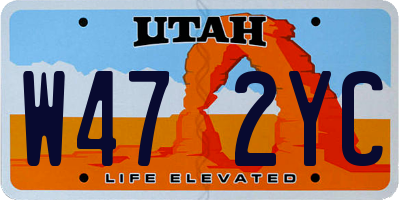 UT license plate W472YC