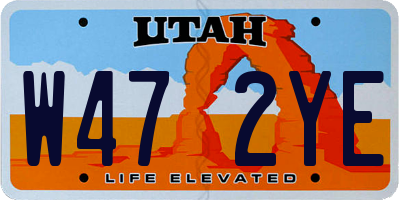 UT license plate W472YE