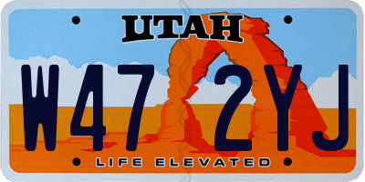 UT license plate W472YJ