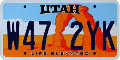 UT license plate W472YK
