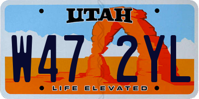 UT license plate W472YL