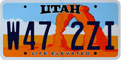 UT license plate W472ZI