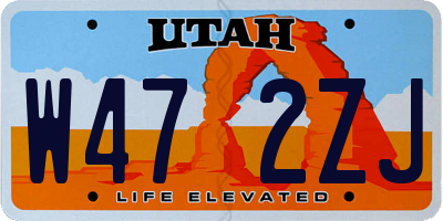 UT license plate W472ZJ