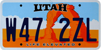 UT license plate W472ZL