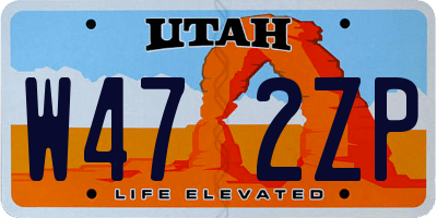 UT license plate W472ZP