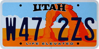 UT license plate W472ZS