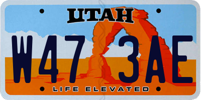 UT license plate W473AE