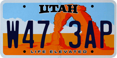 UT license plate W473AP