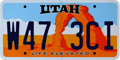 UT license plate W473CI