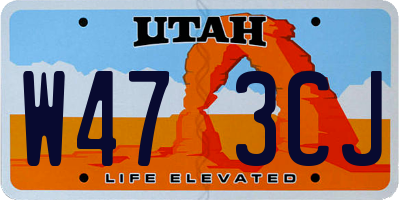 UT license plate W473CJ