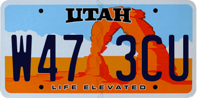 UT license plate W473CU