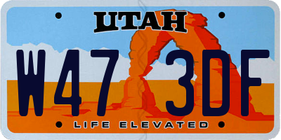 UT license plate W473DF