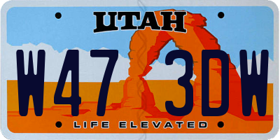 UT license plate W473DW