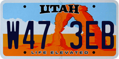 UT license plate W473EB