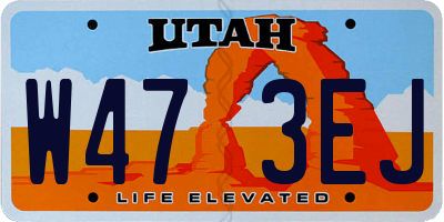 UT license plate W473EJ