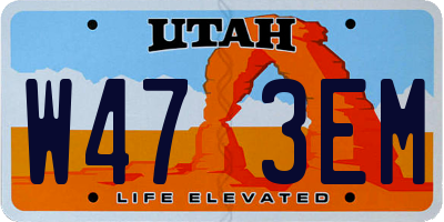 UT license plate W473EM