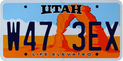 UT license plate W473EX