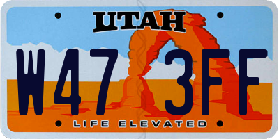 UT license plate W473FF