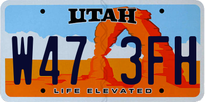 UT license plate W473FH