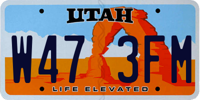 UT license plate W473FM