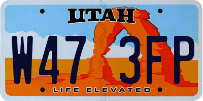 UT license plate W473FP