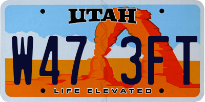 UT license plate W473FT