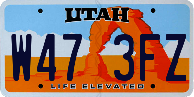 UT license plate W473FZ