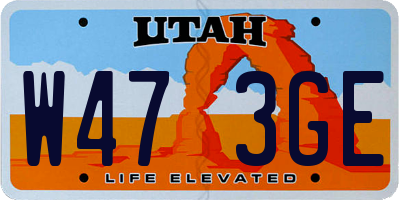 UT license plate W473GE