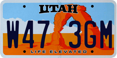 UT license plate W473GM