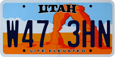 UT license plate W473HN