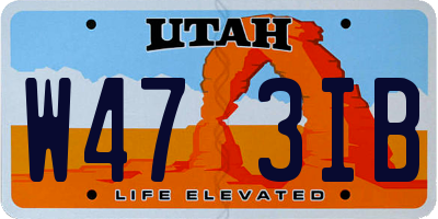UT license plate W473IB