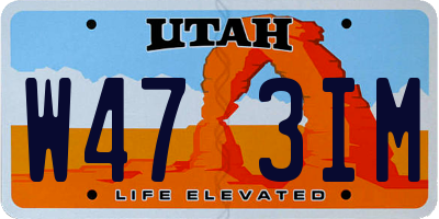UT license plate W473IM